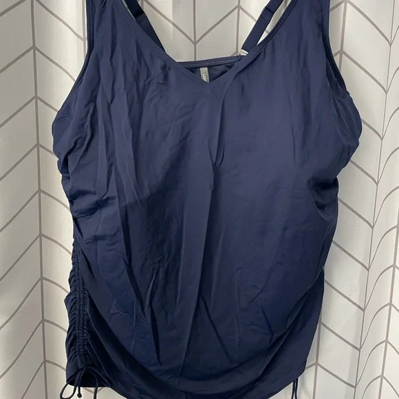 Lands End 16DDD Chlorine Resistant Adjustable V-neck Underwire Tankini - Picture 2 of 5